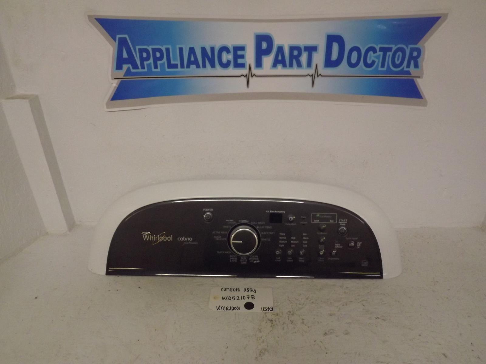 Whirlpool Washer W10521078 Console Assembly Used Whirlpool Washer W10521078 Console Assembly Used